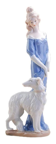 Escultura De Mujer, Mxmzh-001, 1pz, Azul/blanco, 30x12x12, P