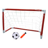 Arco De Futbol Infantil Con Pelota Red Inflador Para Armar