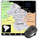 Mouse Pad Mapa Guyana Colores 8 X 8 Pulgadas