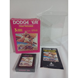 Atari 2600 Dodge Em En Caja , Juego, Manual Y Protector 