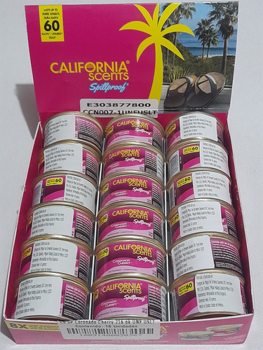 Aromatizante Para Auto California Scents Caja C/ 18 Pzas 