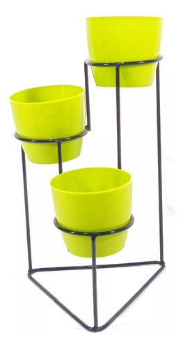 Soporte De Mesa Para Plantas +3 Macetas 9cm Diametro