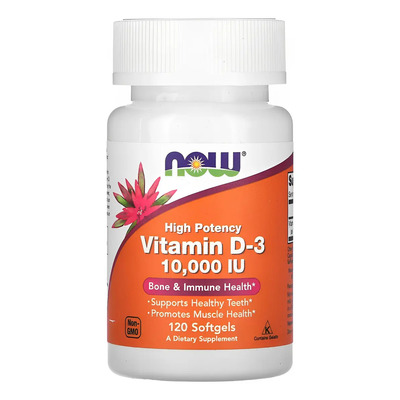 Suplemento Vitamina D 10.000iu em cápsulas moles NOW em pote 120 un | MercadoLivre