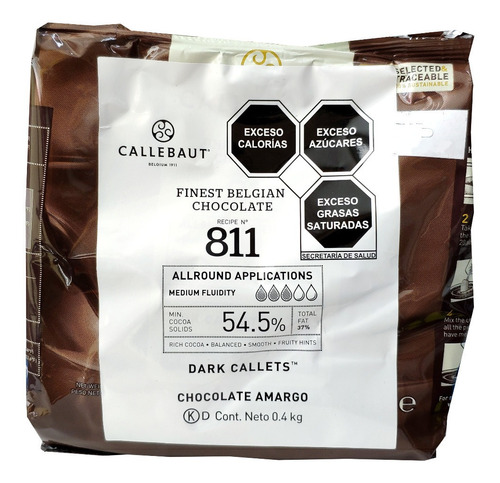 Chocolate Belga Semiamargo 54.5% Cacao Callebaut 400gr