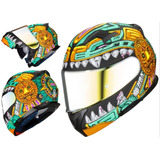 Casco Hax Abatible Amatista Jaguar Aqua Mate Mica Oro