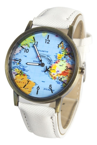 Reloj Pulsera Mapamundi Avion Variedad De Colores Oferta !!!