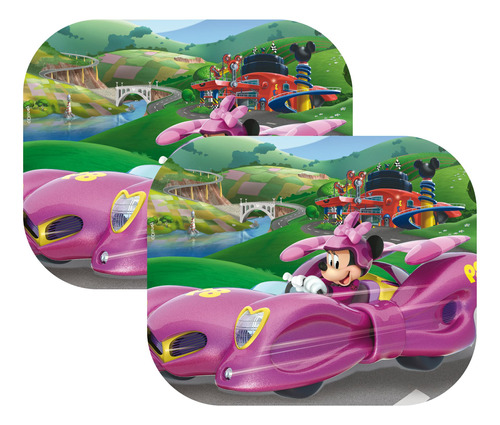 Cortina Auto Lateral Plegable Disney Minnie Sobre Ruedas Dis