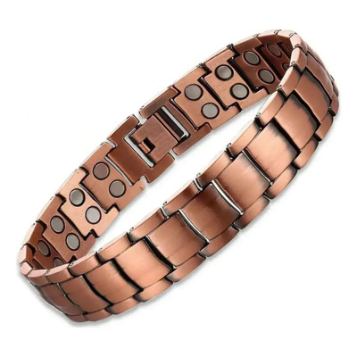 Pulsera Magnética Cobre Puro 24cm Bordó Imanes Neodimio 3500 Gauss | Meses sin interés