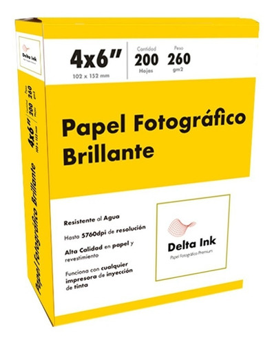 Papel Fotográfico Brillante 200 Hojas 4x6