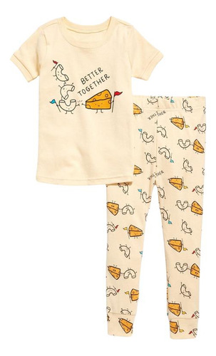 Pijama Tipo Snug Estampado S Amarillo