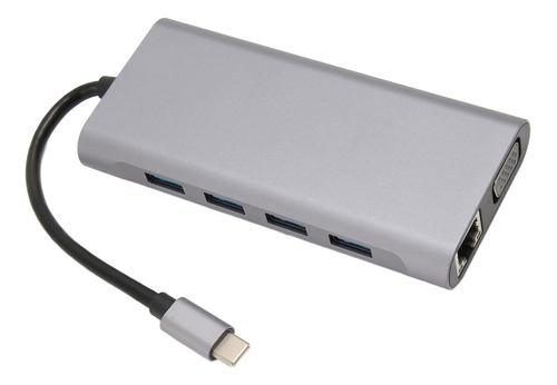 Adaptador Multipuerto Usb C 11 En 1 4xusb3.0 Hd 4k Vga Rj45