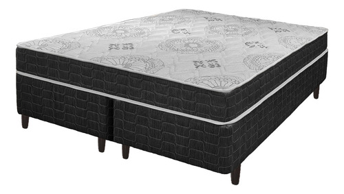 Cama Box Queen Size Preto + Colchão San Francisco D33 158cm