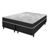 Cama Box Queen Size Preto + Colchão San Francisco D33 158cm