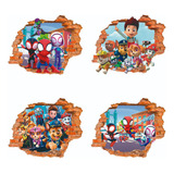 Vinilos Infantiles Pared Rota 3d Mickey Paw Patrol Spiderman