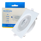 4 Spot Led Quadrado Embutir 3w Branco Neutro 4100k Morno