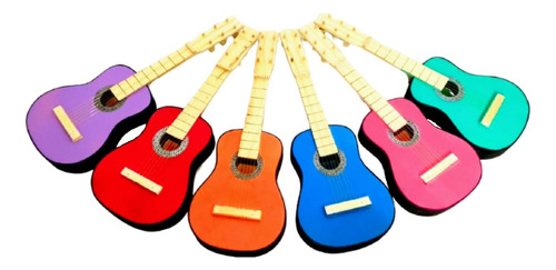 Guitarra De Juguete Madera 6 Cuerdas Colores Varios