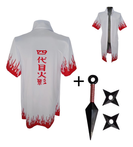 Capa Gabardina Naruto Minato Cuarto Hokage Cosplay Shippuden