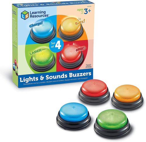 Learning Resources Lights And Sounds Buzzers - 4 Piezas, Eda