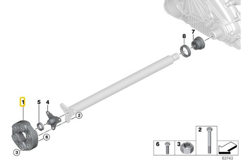 Manchon De Cardan Para Bmw X5 E53  3.0i M54 Foto 2