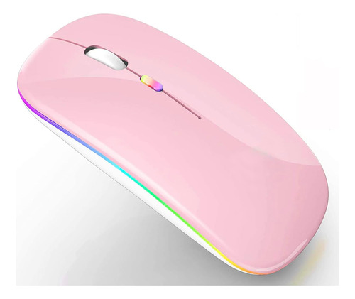 Mouse Inalámbrico Peibo Bluetooth Usb , C/ Luz Led , Rosa