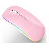 Mouse Inalámbrico Peibo Bluetooth Usb , C/ Luz Led , Rosa