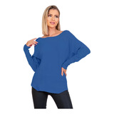 Sweater Jersey Manga Murcielago Cuello Bote Mujer