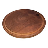 Plato De Madera 24 Cm Tabla Algarrobo Redondo Asado Picadas