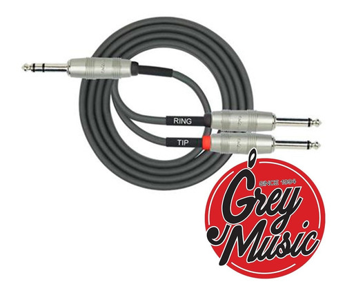 Cable Kirlin Y33620ft 6 Metros Plug Trs Stereo A 2 Plug Mono