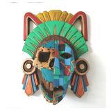 Mascara De Cedro De Madera Hombre Dualidad Sacrificio Maya