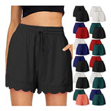 Two Piece Short Set For Women Drawstring Elastic Waist Flowy