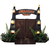 Portão Jurassic Park  Diorama Portal  Com Led  28 Cm Altura