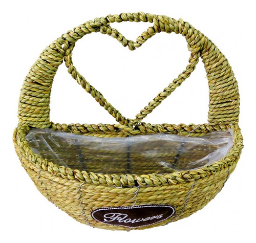 Canasta En Rattan De Corazon   24 Cms * 24 Cms 