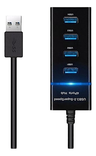 Hub Usb 3.0 4 Puertos De 5 Gbps Cable 30cm