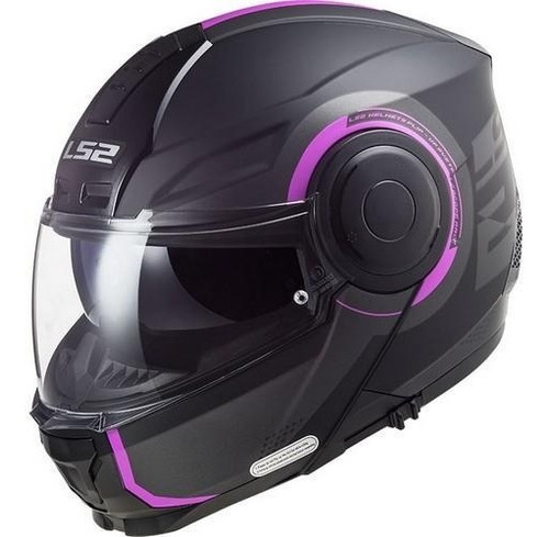 Casco Abatible Para Moto Ls2 Ff902 Scope Arch Titanio/ Rosa