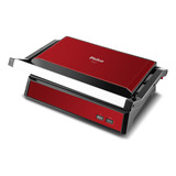 Grill E Sanduicheira Philco Pgr28vi Inox Red 2 Em 1 1250w Cor Vermelho 110v