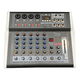 Consola Potenciada 6 Canales 400w Stereo Interfaz Usb Rec Fx