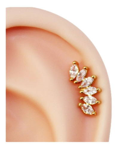 Piercing Helix Orelha Cluster  Foheado A Ouro