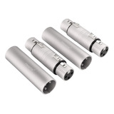 Heams Paquete De 4 (2 Pares) Adaptadores Xlr Profesionales,