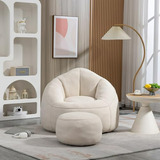 Sillón Puff Grande Con Relleno Incluido Y Brazos - Sala, Dor