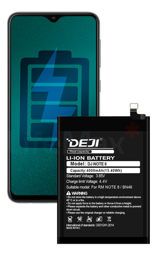 Bateria Para Redmi Note 8 Deji Ic Original Capacidad 4000mah