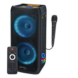 Parlante Portátil Bluetooth Karaoke Potente Luces Led Pcreg