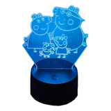 Peppa Pig Familia Lámpara Led Fanart Decorativo Infantil