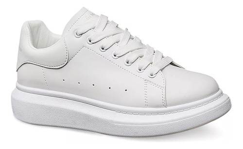 Tenis Casuales De Suela Gruesa Blancos Para Mujer