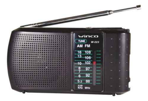 Radio  Winco W223 W223n Portátil Color Negro
