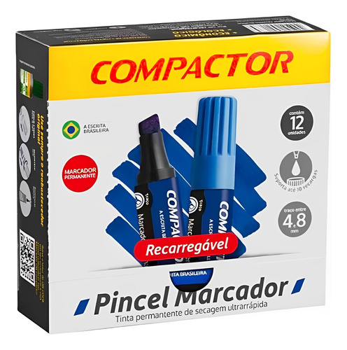 Pincel Atômico Recarregável Compactor 12 Unidades