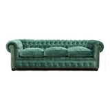 Sillon Chesterfield Sofa Chester Tapizado En Pana 3 Cuerpos