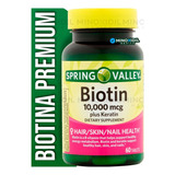 Biotina Plus Keratina 10,000mcg Pelo Piel Uñas 60 Caps Sabor Sin Sabor