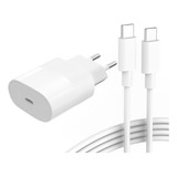 Cabo + Fonte Compatível iPhone SE X Xr 12 13 14pro Usb-c 20w