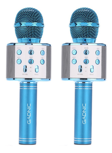 Kit X2 Micrófono Gadnic Karaoke Inalámbrico Bluetooth