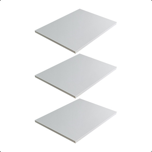 3 Prateleiras De Parede Tampo 30x30 Madeira Mdf Branco